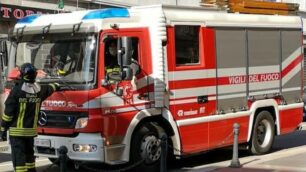 L’intervento dei vigili del fuoco a Giussano