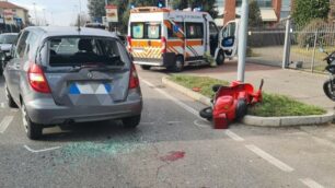 Giussano incidente auto scooter via Como martedì 9 febbraio 2021