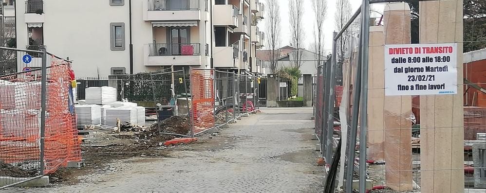 Villasanta, il cantiere di piazza Europa