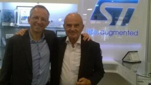 Bruno Murari, a destra, in StMicroeletronics con Benedetto Vigna