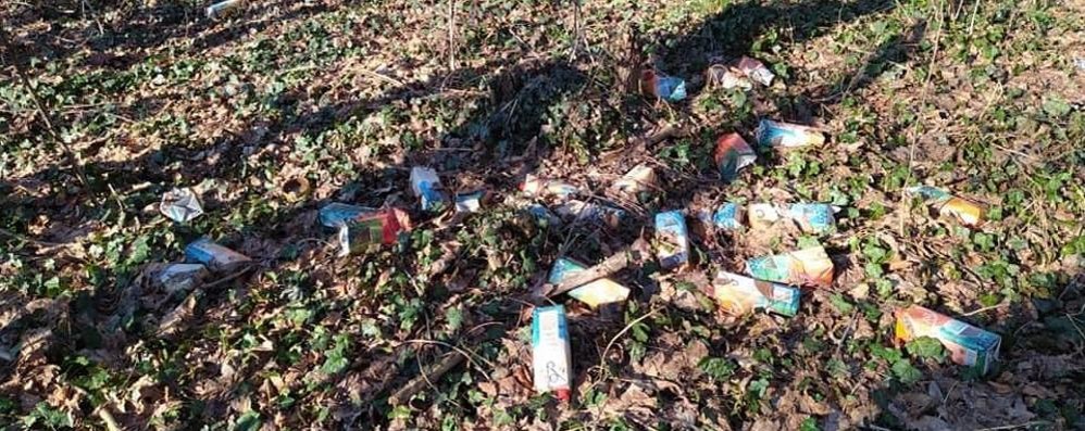 Rifiuti abbandonati al Bosco Urbano