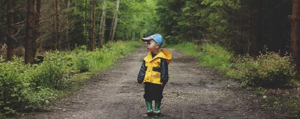 Un bambino passeggia in un bosco: quando un genitore  deve preoccuparsi se il figlio non inizia a camminare?