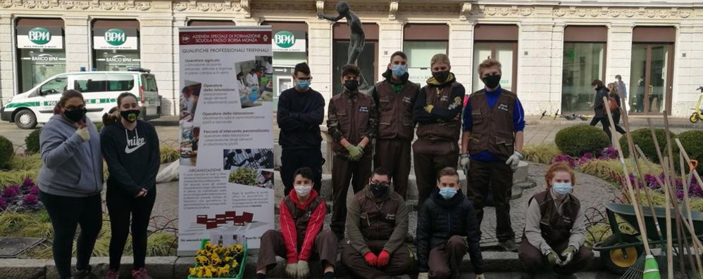 Gli studenti del Borsa all’arengario