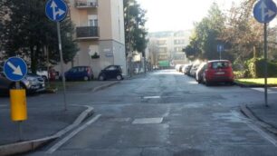 Monza strisce pedonali via Niccodemi incrocio via Praga quartiere San Giuseppe