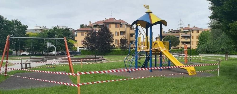 I nuovi giochi al parco della Fortuna a Caponago