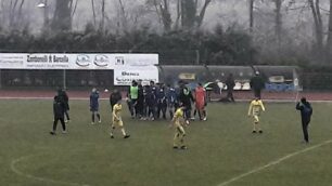 Seregno: l'esultanza azzurra al fischio finale