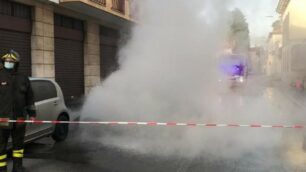 La tubatura danneggiata a Seregno