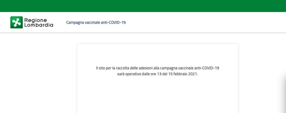 Il portale della Lombardia in attesa di essere aperto