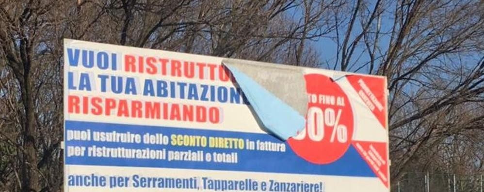 Concorezzo cartelloni pubblicità abusiva