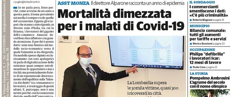 prima pagina ilCittadinoMb giovedì 25 marzo 2021