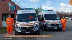 Le sirene della Croce Bianca di Giussano per le vittime del covid
