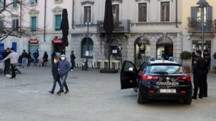 I carabinieri in piazza Vittorio Veneto