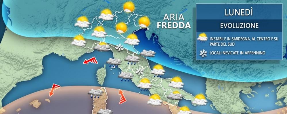 Le previsioni di lunedì 8 marzo