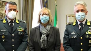 Il comandante regionale Stefano Screpanti con il prefetto e il comandante provinciale Aldo Noceti