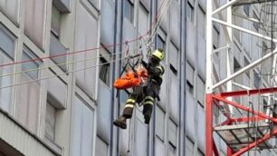 Monza Vigili del fuoco esercitazione Saf ospedale San gerardo