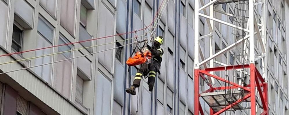 Monza Vigili del fuoco esercitazione Saf ospedale San gerardo