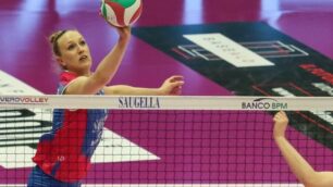 Pallavolo Vero Volley Saugella Chieri quarti playoff: Van Hecke in attacco - foto Uffiicio stampa