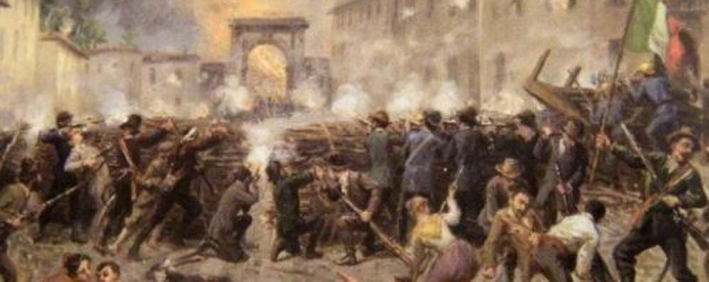 “Inizio della Rivoluzione delle Cinque Giornate” di Salvatore Mazza (Milano, 1819-1886) esposto presso il Museo del Risorgimento di Milano