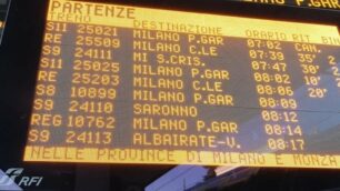 Uno schermo degli orari nelle stazioni ferroviarie
