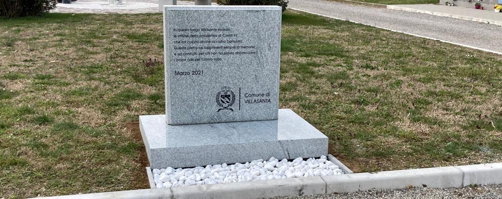 Villasanta, la stele dedicata alle vittime del Covid