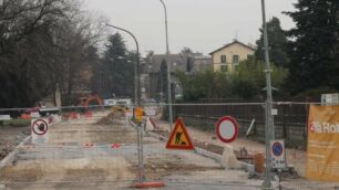 Vimercate,  Oreno: cantiere via Rota