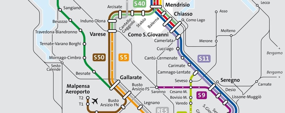 La mappa dei trasporti ferroviari