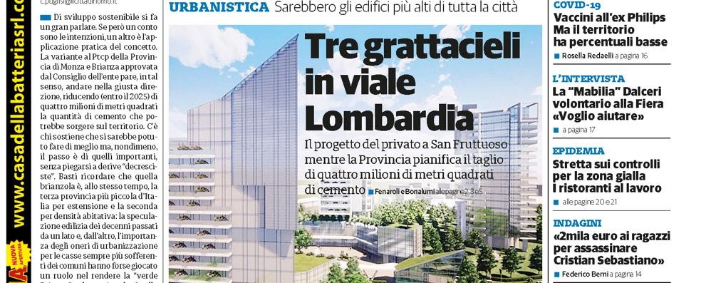 prima pagina ilCittadinoMb giovedì 29 aprile 2021