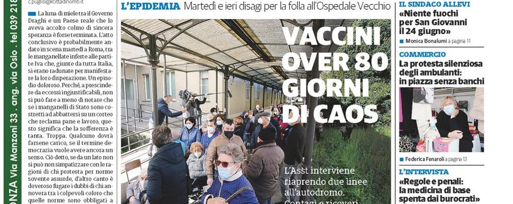 prima pagina ilCittadinoMb giovedì 8 aprile 2021 e KmZero Primavera