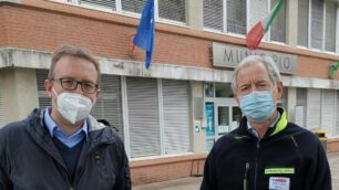 Il sindaco Marco Citterio con Guido Bertolaso