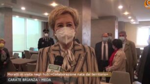 Letizia Moratti in visita agli hub di Carate Brianza e Meda