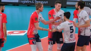 La Vero Volley durante la sfida di Perugia