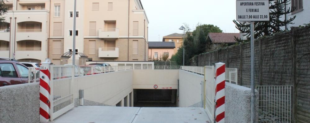 Il parking interrato di via alla Porada (Foto Volonterio)