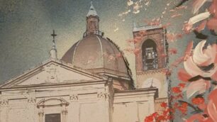 Desio iniziativa per cupola basilica: particolare del quadro di Carla Bruschi