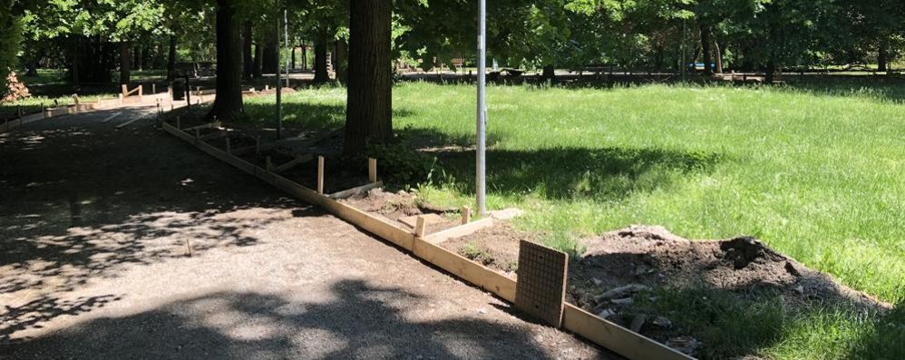 I lavori in corso nel parco