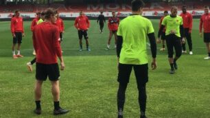Il Monza in allenamento
