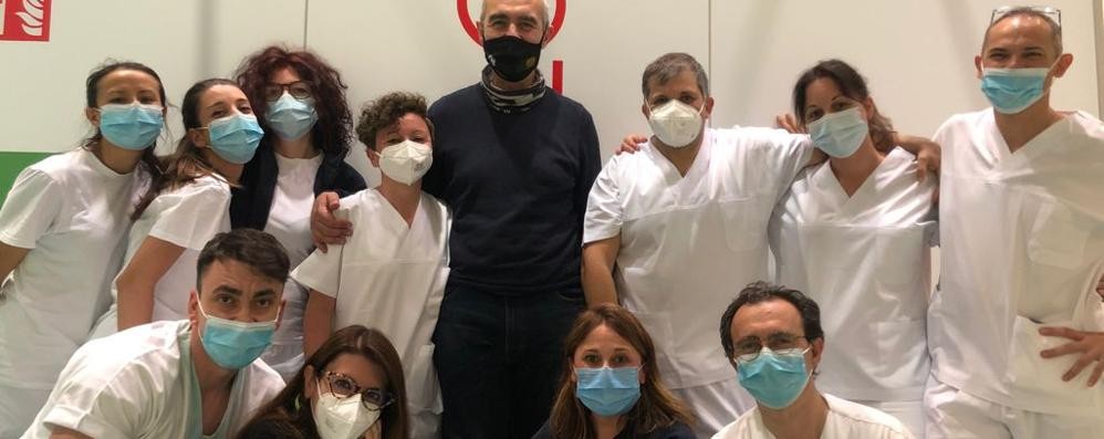 Il personale dell’Asst di Monza impegnato nell’ospedale Fiera Milano