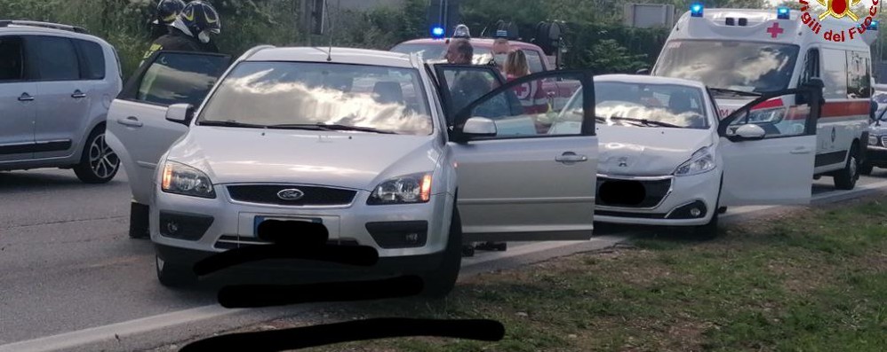 La scena dell’incidente in viale delle Industrie