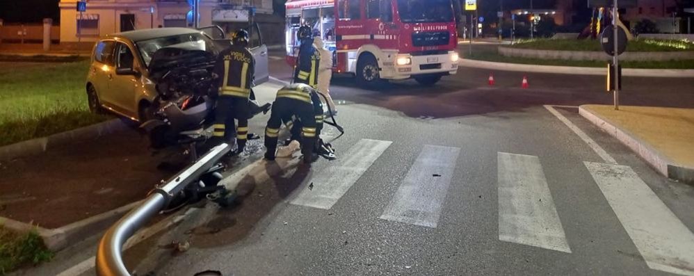 La scena dell’incidente di Muggiò