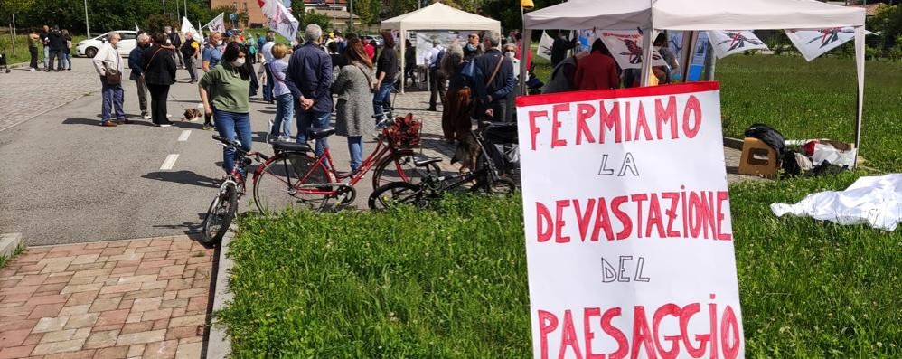 Una protesta contro il passaggio di Pedemontana