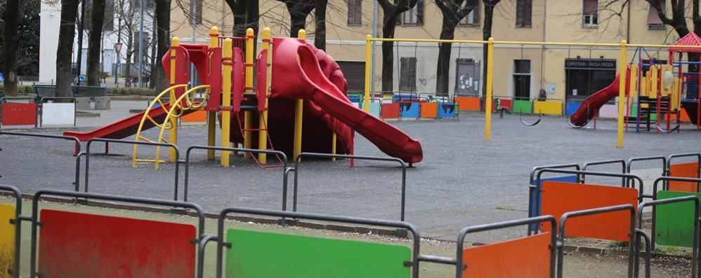 Il parco giochi  di piazza IV Novembre