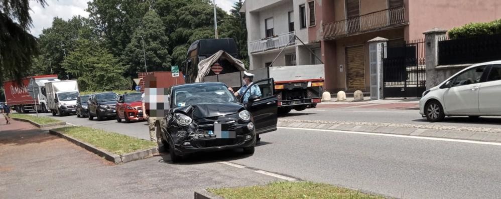 Una delle auto coinvolte nell’incidente