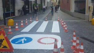 Brugherio segnaletica piazza Roma pedonale