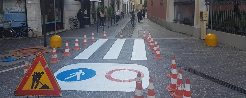 Brugherio segnaletica piazza Roma pedonale