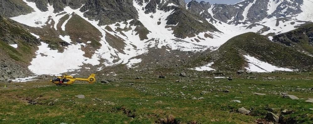 L’arrivo dell’elisoccorso nella zona della tragedia