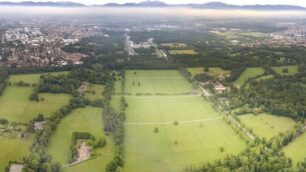 Il Parco di Monza  con vista sulle prealpi lombarde