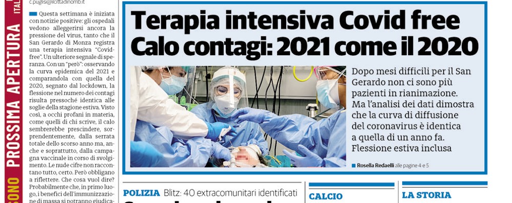 prima pagina il Cittadino 17 giugno 2021 e KmZero