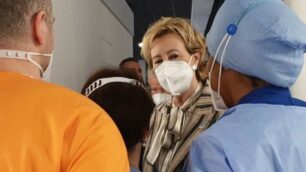 Vaccini Letizia Moratti in visita al centro vaccinale nel Polaris di Carate Brianza