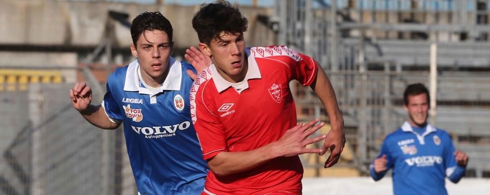 Como calcio Lega Pro campionato: un giovane Matteo Pessina in maglia Monza nel 2014-2015 contro il Como (0-0)