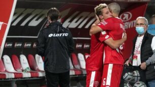 La panchina del Monza nella partita con il Cittadella - foto Buzzi/Ac Monza