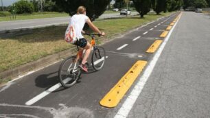 La pista ciclabile in viale Fermi